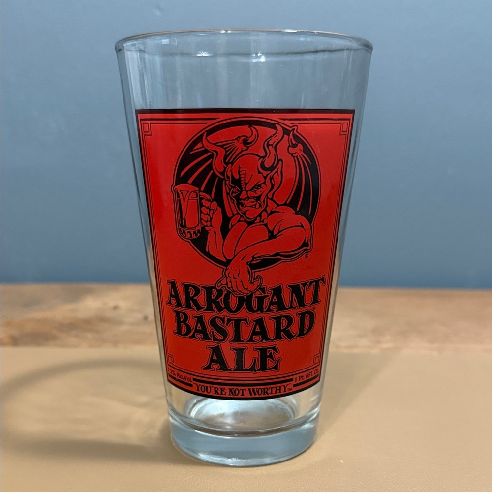 Arrogant Bastard Ale You’re Not Worthy beer glass 1 PL 6 FL OZ